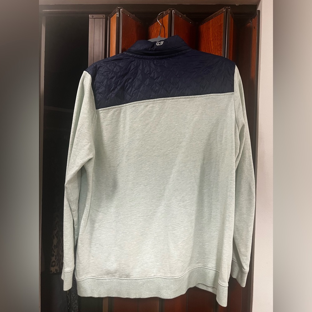 Vineyard Vines Quarter Zipped Performance Sweater - Navy/Light Blue - Picture 3 of 7